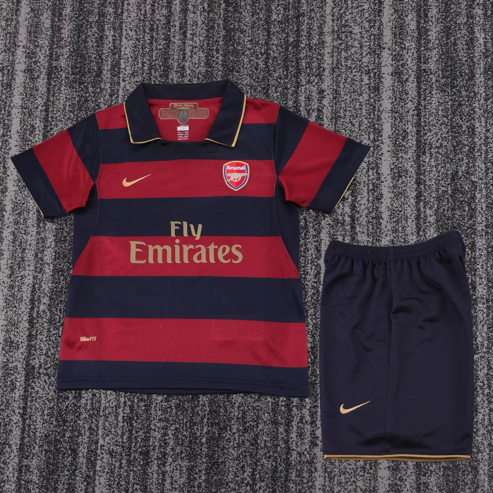 Kids-Arsenal 06/08 Away Red/Blue Soccer Jersey
